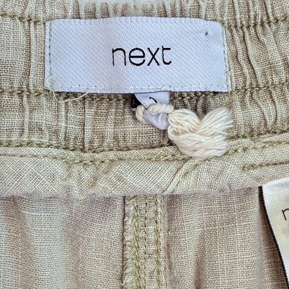 Next Light Sage Green Linen Blend Crop Pants, 10 - Picture 7 of 11